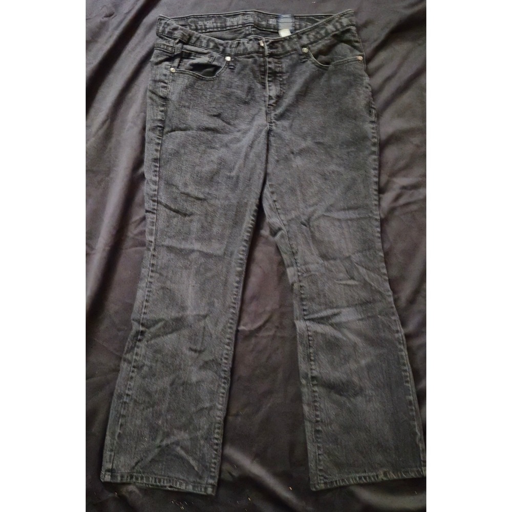 Faded Glory Womens Bootcut Jeans Size 16P Dark Gray Stretch Denim Pants